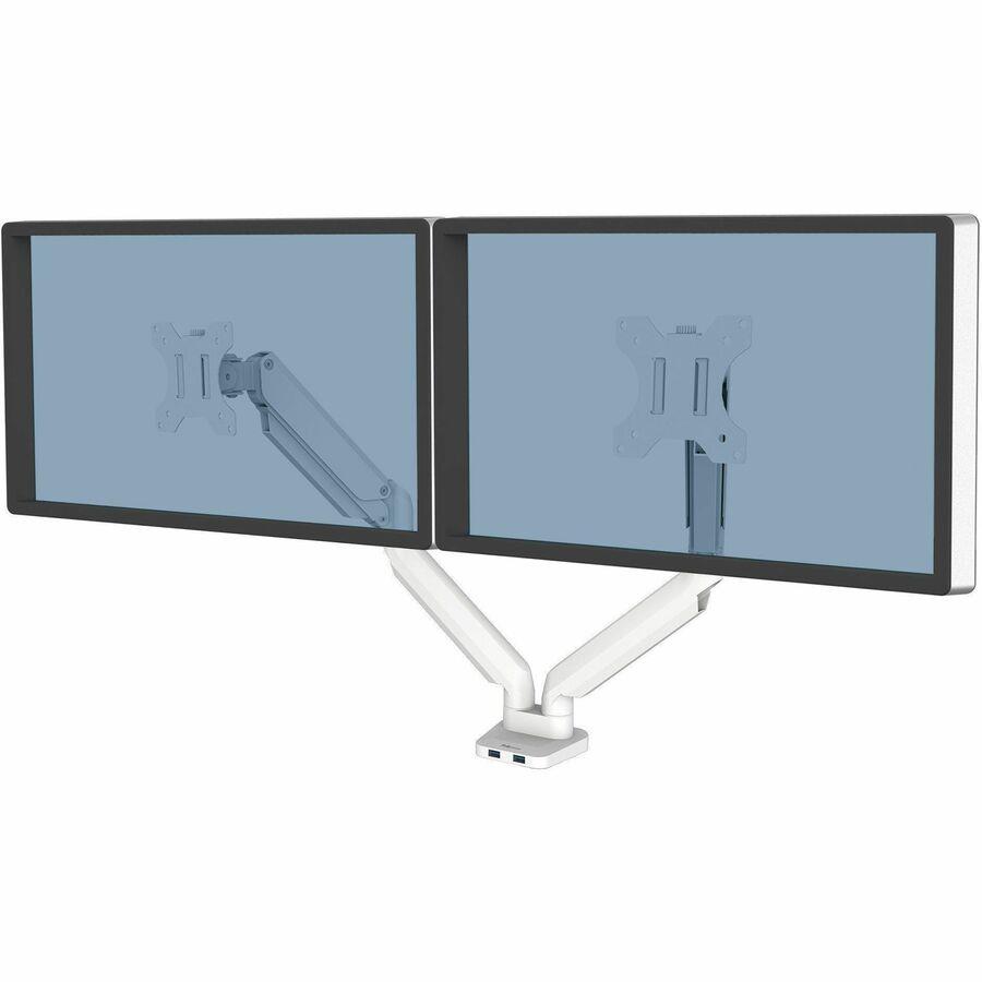 Lorell Mounting Arm for Monitor - Black - Height Adjustable - 2 Display(s) Supported - 14.30 lb Load Capacity - 75 x 75, 100 x 100 - 1 Each