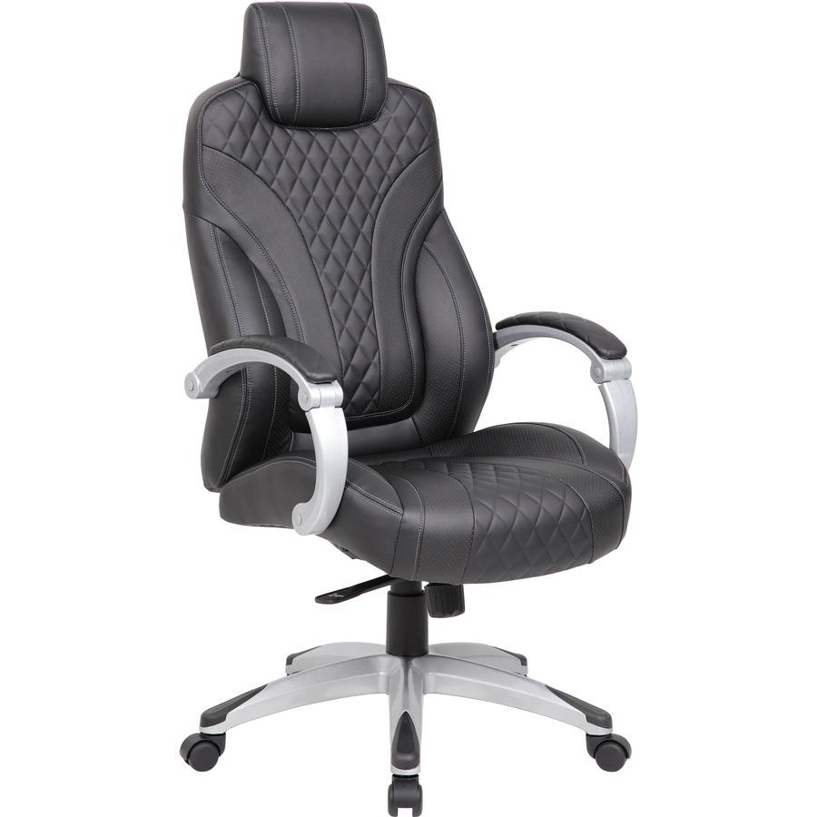 Lorell Executive High-back Swivel Chair - Antimicrobial Vinyl Seat - High Back - 5-star Base - Black - Armrest - 1 Each Lorell Executive High-back Swivel Chair - Antimicrobial Vinyl Seat - High Back - 5-star Base - Black - Armrest - 1 Each