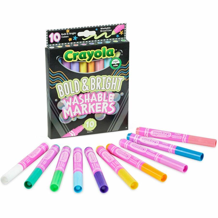 Crayola Washable Marker Classroom Set, Fine Tip, 10 Assorted