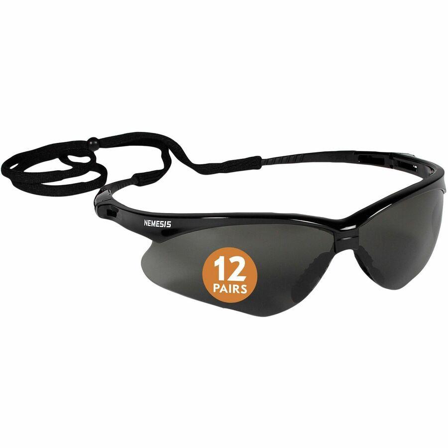 Kleenguard V30 Nemesis Safety Eyewear - Recommended for: Workplace, Home - UVA, UVB, UVC Protection - Polycarbonate - Durable, Lightweight, Wraparound Frame, Neck Cord - 12 / Box