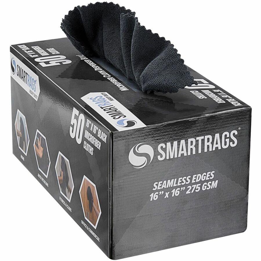 Monarch Smart Rags Microfiber Cloths - For Institutional, Automotive, Office, Healthcare, Household, Garage, Breakroom, Factory, Hospital - 50 / Box - Heavy Duty, Reusable, Streak-free, Lint-free, Dirt Resistant, Grime Resistant - Black Monarch Smart Rags Microfiber Cloths - For Institutional, Automotive, Office, Healthcare, Household, Garage, Breakroom, Factory, Hospital - 50 / Box - Heavy Duty, Reusable, Streak-free, Lint-free, Dirt Resistant, Grime Resistant - Black