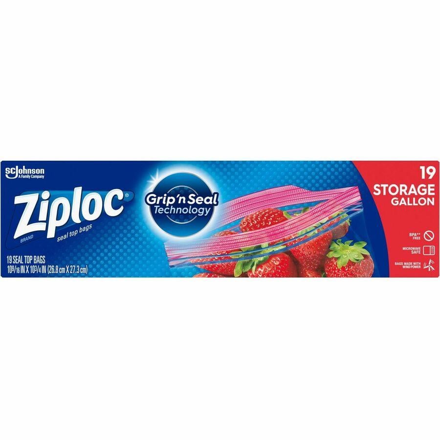 Ziploc® Gallon Storage Bags - 1 gal Capacity - Sliding SJN314467, SJN  314467 - Office Supply Hut