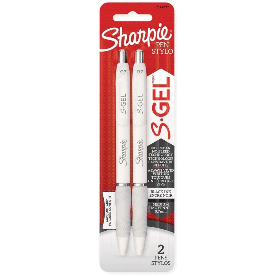 Sharpie S-Gel Retractable Gel Pen, Fine 0.5 mm, Blue Ink, Black Barrel, 4/Pack