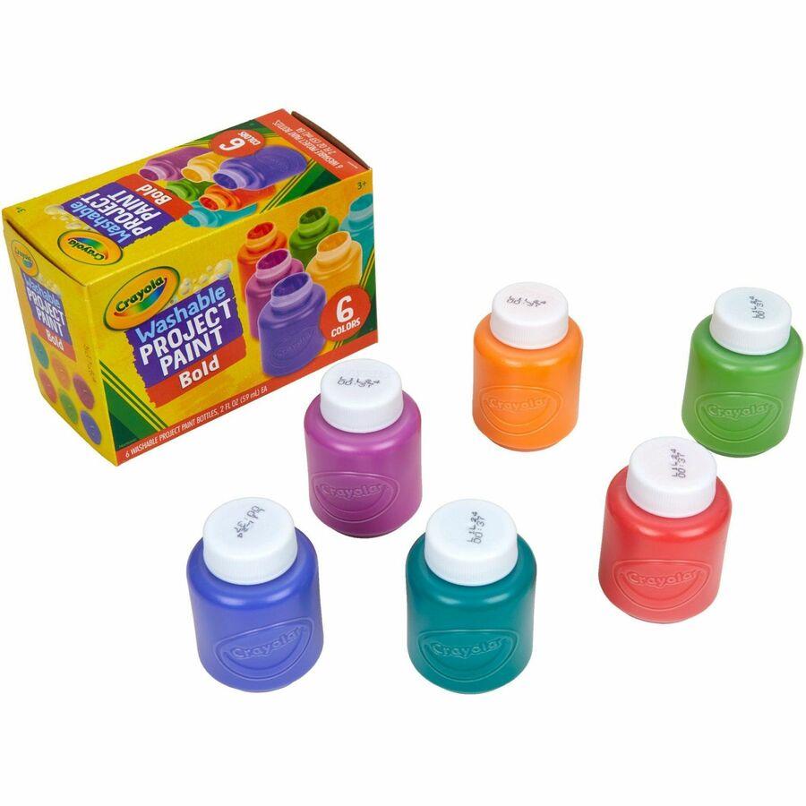 Crayola Washable Project Paint - 6 / Pack - Yellow, Green, Yellow Orange, Red Orange, Fuchsia, Blue, Violet, Teal Crayola Washable Project Paint - 6 / Pack - Yellow, Green, Yellow Orange, Red Orange, Fuchsia, Blue, Violet, Teal