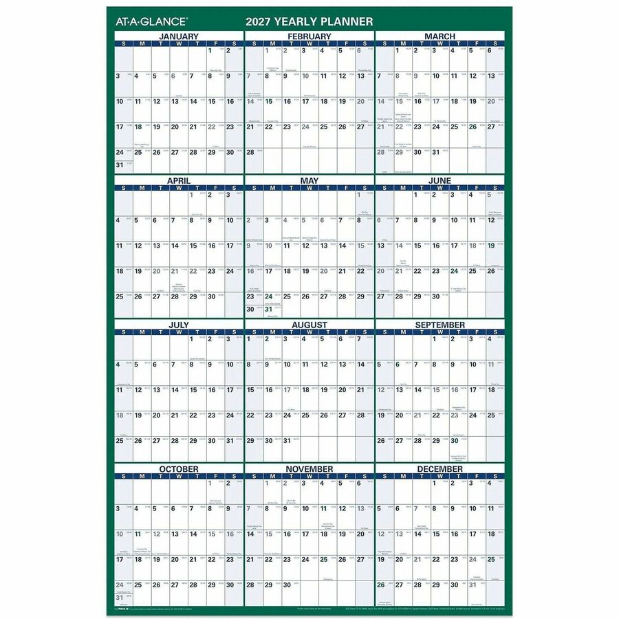 At-A-Glance Vertical Reversible Erasable Wall Calendar AAGPM31028, AAG PM31028 - Office Supply Hut At-a-glance vertical reversible erasable wall calendar aagpm31028, aag pm31028 - office supply hut