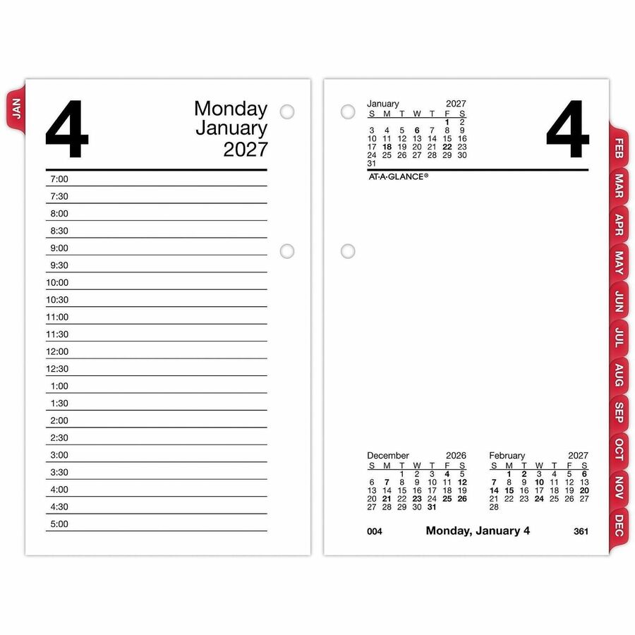 At-A-Glance Loose-Leaf Desk Calendar Refill withTabs - AAGE717T50, AAG  E717T50 - Office Supply Hut