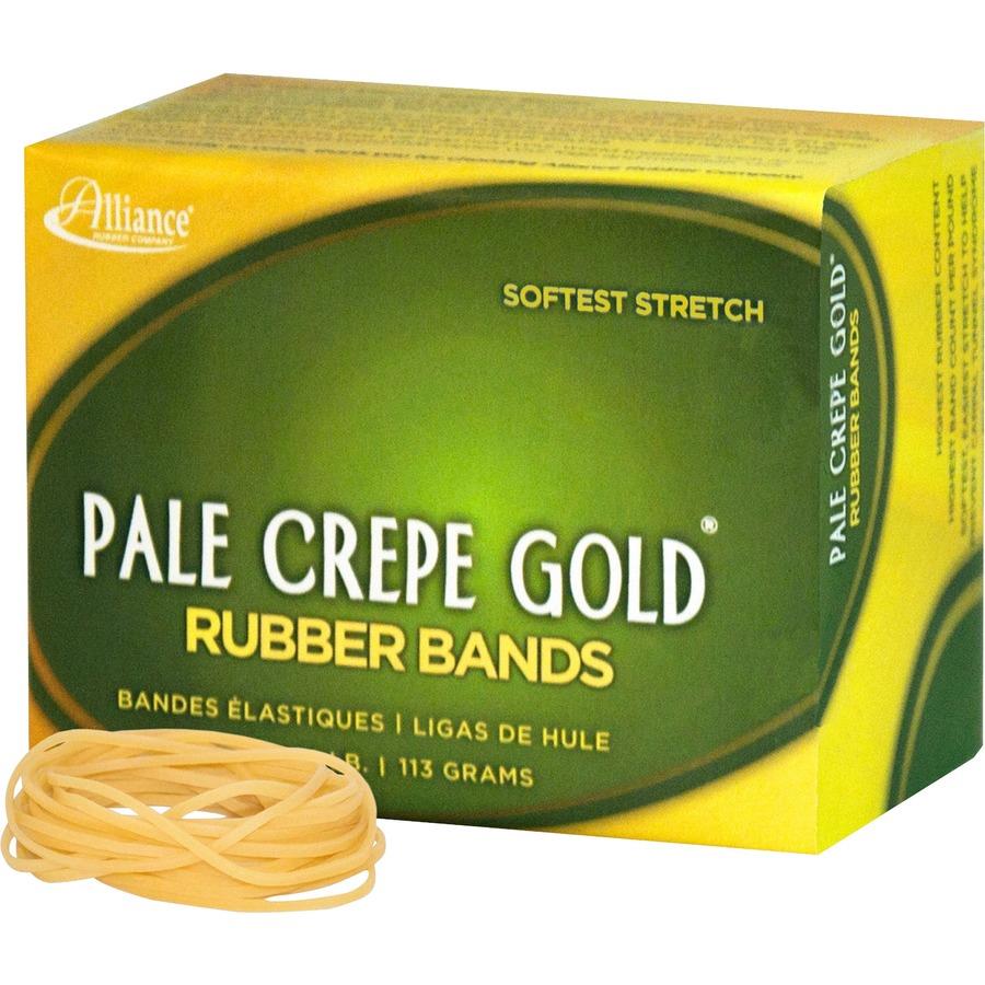 Alliance Rubber 20169 Pale Crepe Gold Rubber Bands - Size #16 - Approx. 668 Bands - 2 1/2 Alliance Rubber 20169 Pale Crepe Gold Rubber Bands - Size #16 - Approx. 668 Bands - 2 1/2