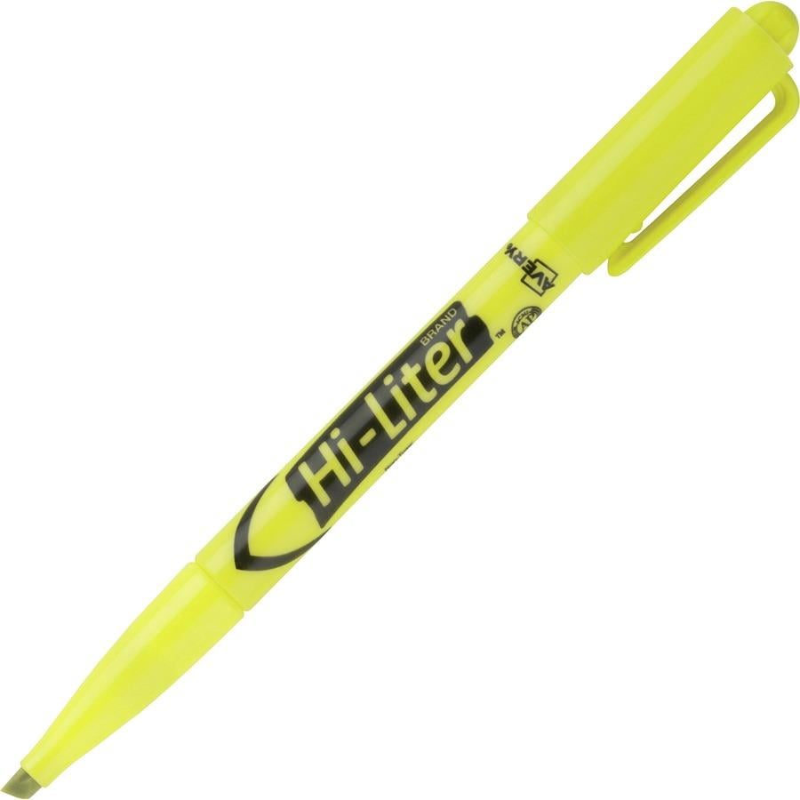 Fluorescent Asst. Color Highlighter Pocket Clip Pen Style (5/Pack)