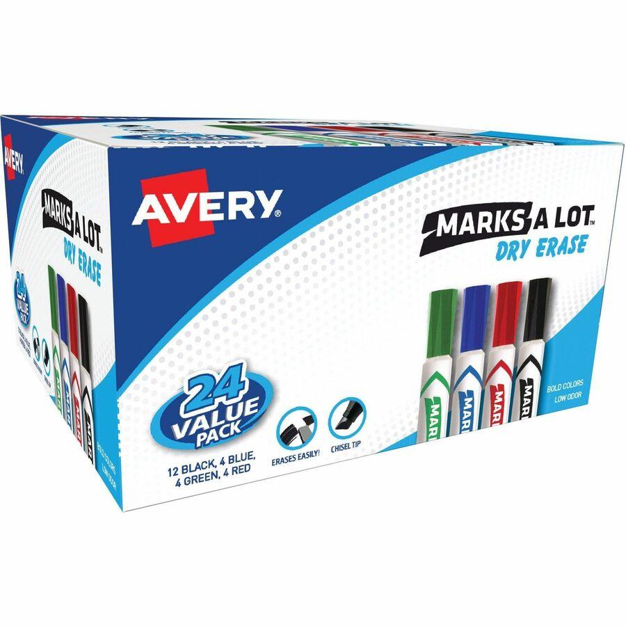 Avery Marks-A-Lot Large Chisel Tip Permanent Marker, Blue Ink - 12 pack