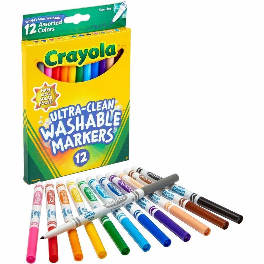 Crayola Classic Color Ultra-Clean Washable Markers fine tip pack of 8 [Pack  of 4]
