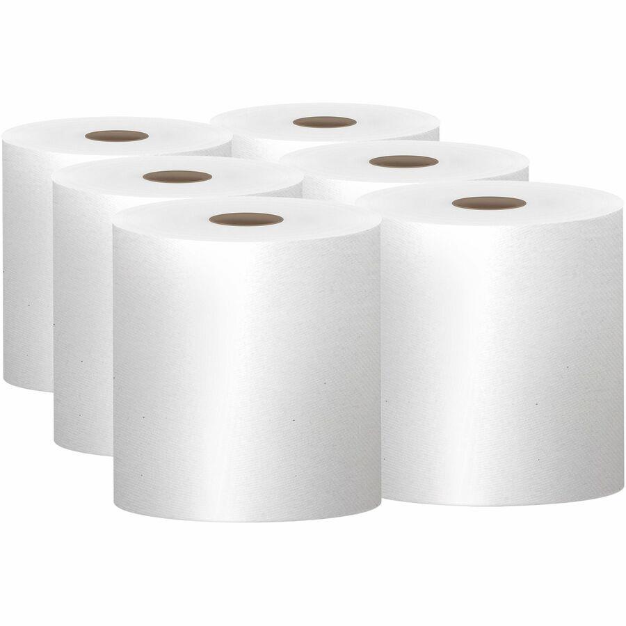 Scott 1000 ft White Hard Roll Towels, 6 Rolls (kcc 01005)