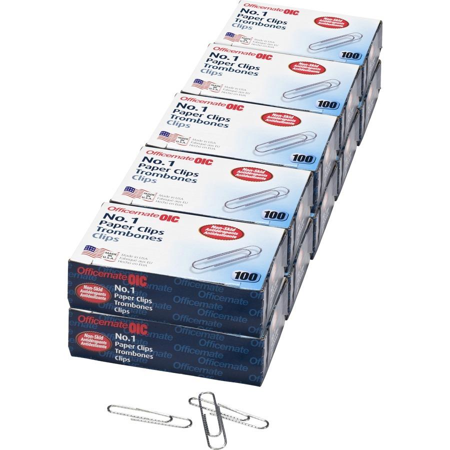 Officemate Nonskid Paper Clips - No. 1 - 1.8