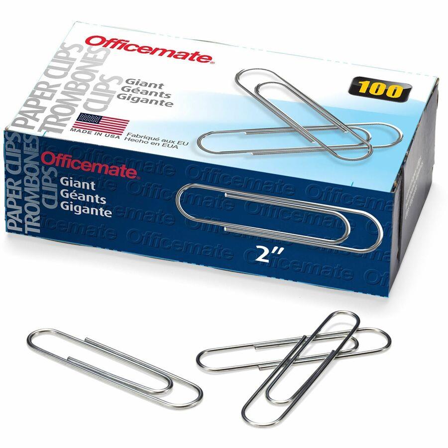 Acco Paper Clip Regular - 1.3 Width - 100 / Box - Silver - Steel