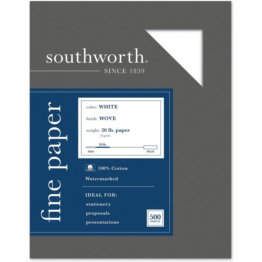 Southworth 100% Cotton Business Paper - Letter - 8 1/2 SOU13C, SOU 13C -  Office Supply Hut