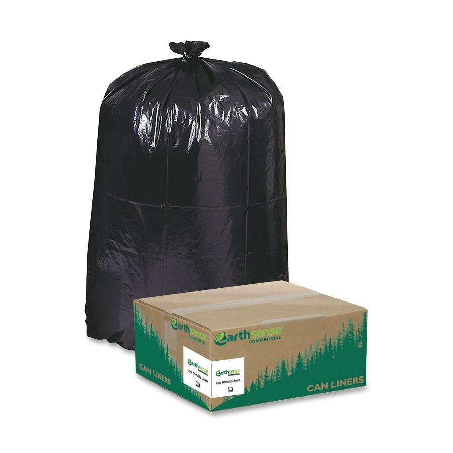 Genuine Joe, Gjo01534, Heavy-Duty Trash Can Liners, 50 / Carton, Black, 45 gal, Size: Large