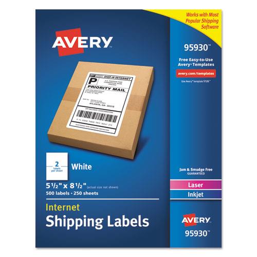 White Shipping LabelsBulk Packs, Inkjet/Laser Printers, 5.5 x 8.5