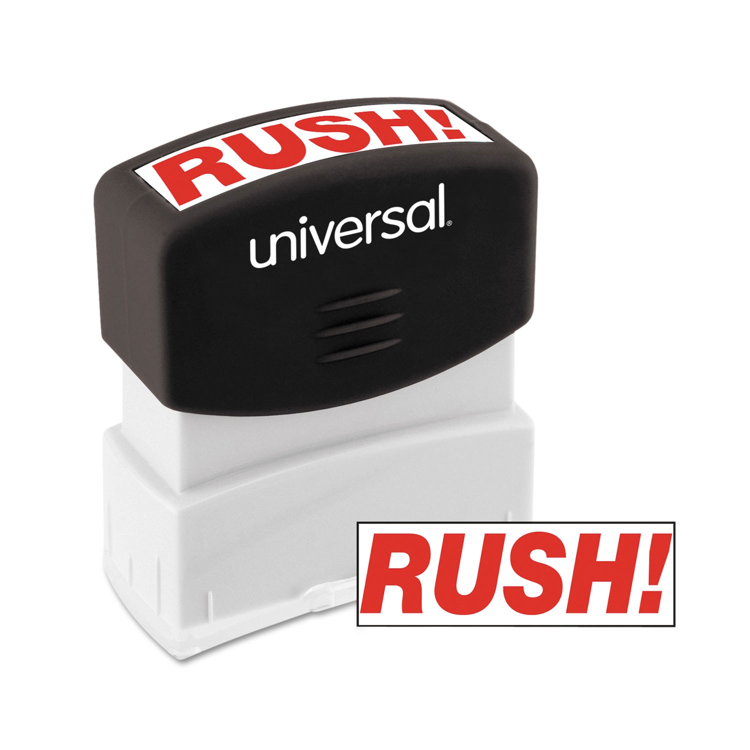 RUSH Red 087547100691 Universal® Message Stamp Pre-Inked One-Color 