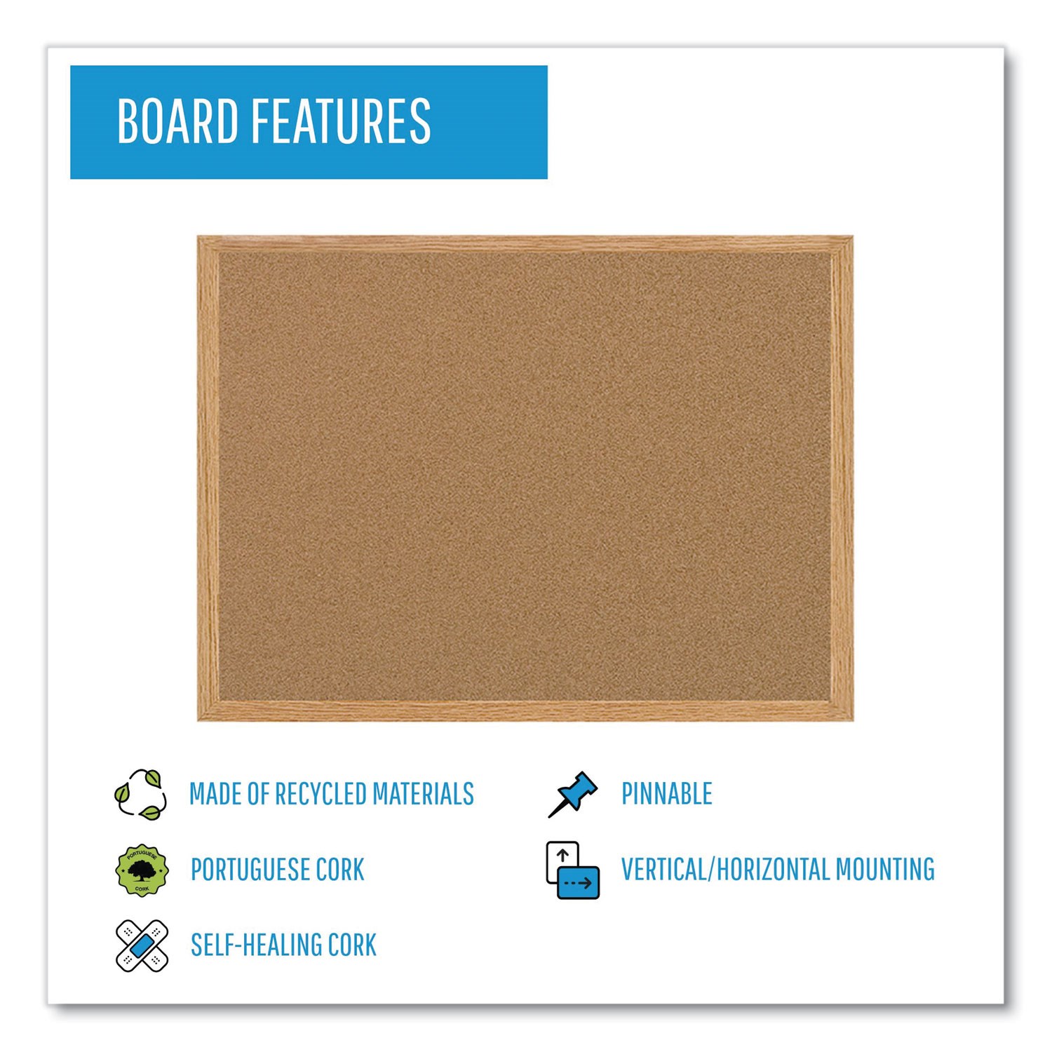 Earth Cork Board, 24 x 36, Wood Frame Round Eye Supply