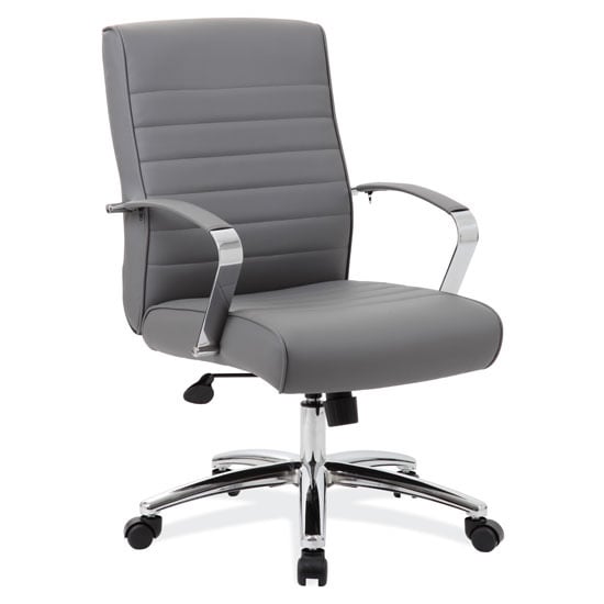 Mid Back Chair with Chrome Frame 696GRY