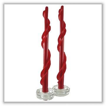Double Spiral Beeswax Taper Candles - 7/8 x 12 - Pair - Crafted
