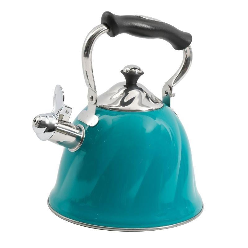 2.1Qt Whistling Tea Kettle Stainless Steel Tea Pot with Insulated Handle  Camping