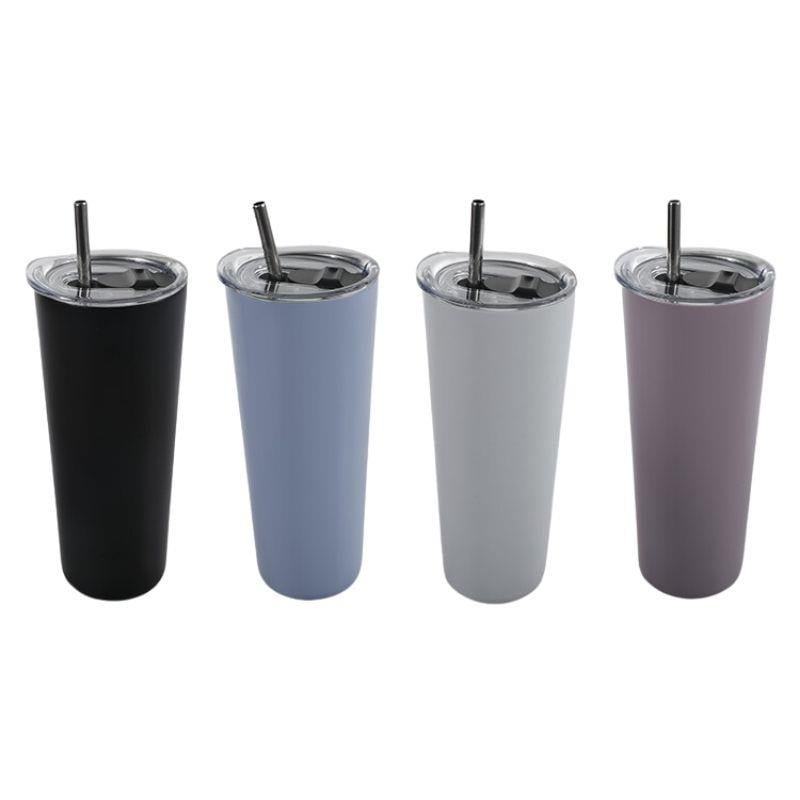 Mr. Coffee Java Quest 4 Piece 23 Oz Stainless Steel Tumbler Set With Lids  And Straws In Assorted Colors