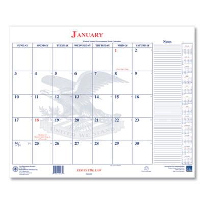 Calendar Blotter, 22 x 18, White Sheets, 13-Month (Jan to Jan): 2023 to