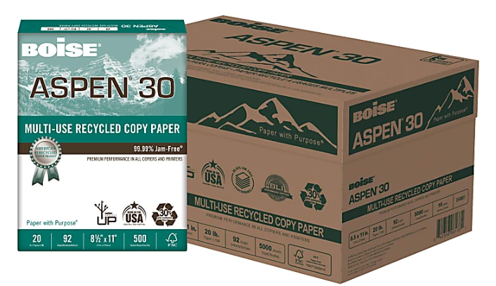Boise ASPEN 30 Multi-Use Printer & Copier Paper, Letter Size (8 1