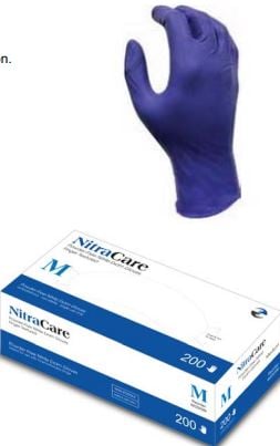 NitraCare Nitrile Exam Gloves Powder-Free Non-Sterile Examination