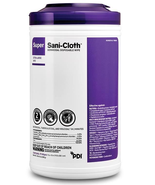 Super Sani-Cloth Germicidal Disposable Wipes 6 Can / 6 Each / 6