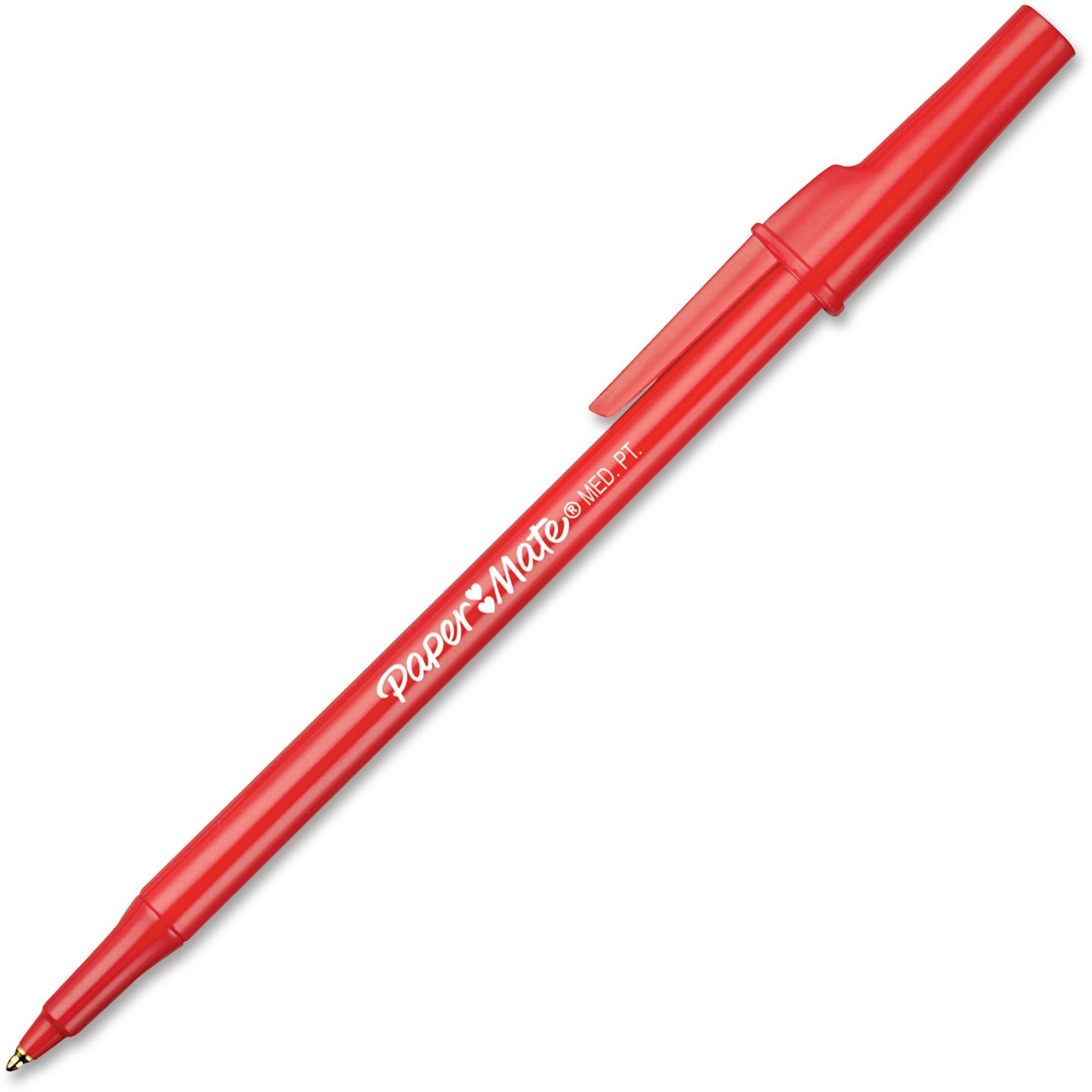 Ballpoint Stick Pen, Red Ink, Medium, Dozen Bluebird Office Supplies