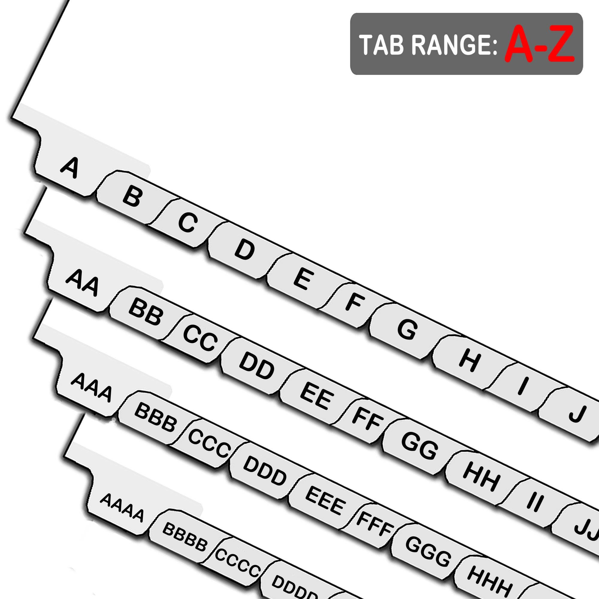 Bottom Tab Divider, AveryStyle, Title AZ, 8 1/2" x 11", White, 1 Set