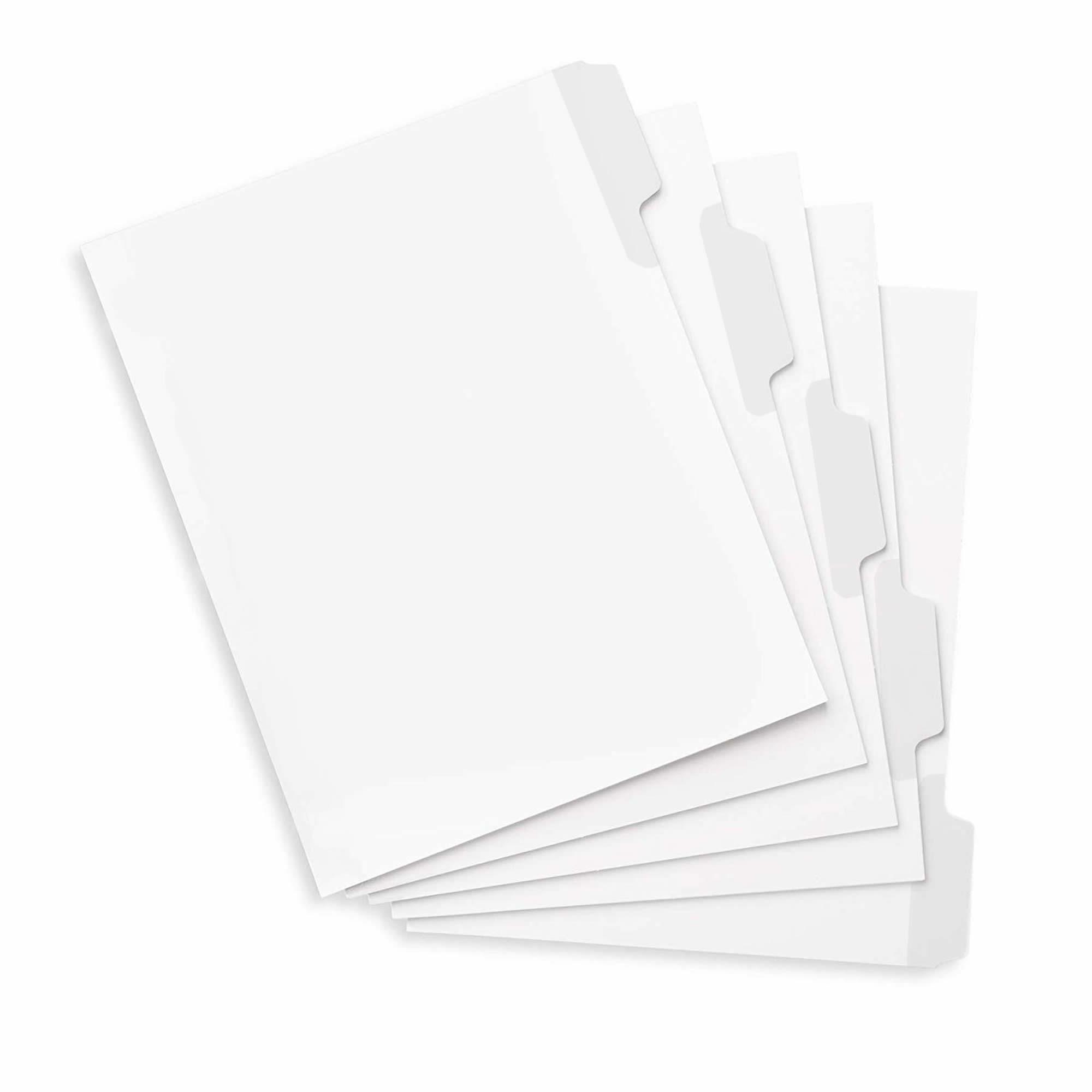 Side Blank Mylar Tab Divider, Position 1-5, 8 1/2