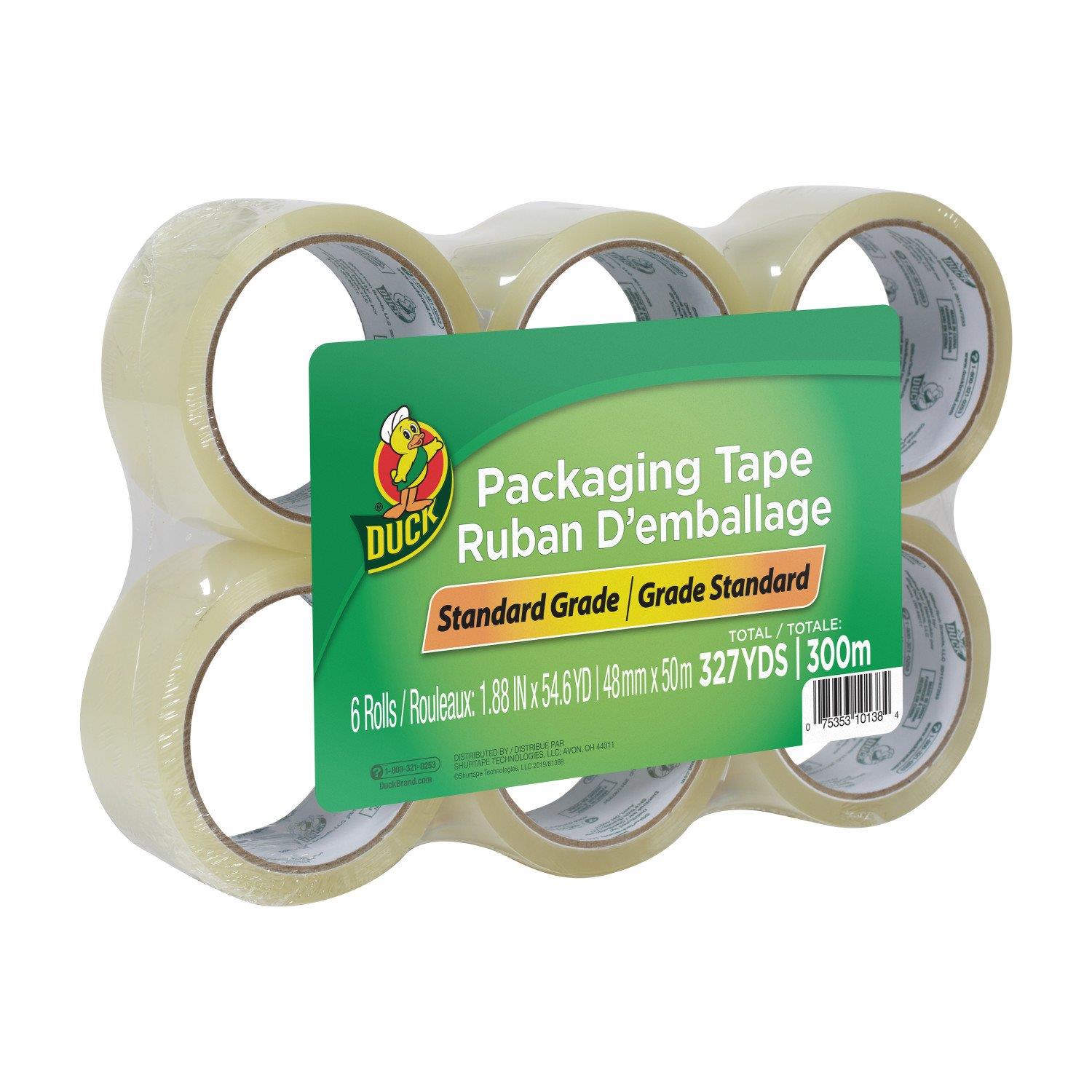 Duck® Brand Standard Packaging Tape Clear, 6 pk, 1.88 in. x 54.6 yd.