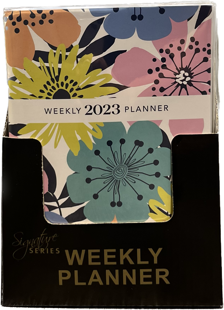 BULK Carton 2023 WEEKLY PRINTED 5.1" X 7.5" PLANNER IN 4 ASSORTED