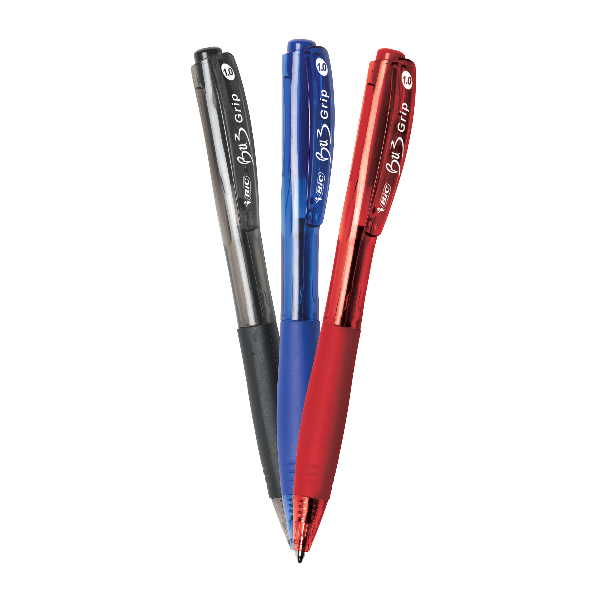 BIC BU3 Grip Retractable Ballpoint Pen, Medium Point