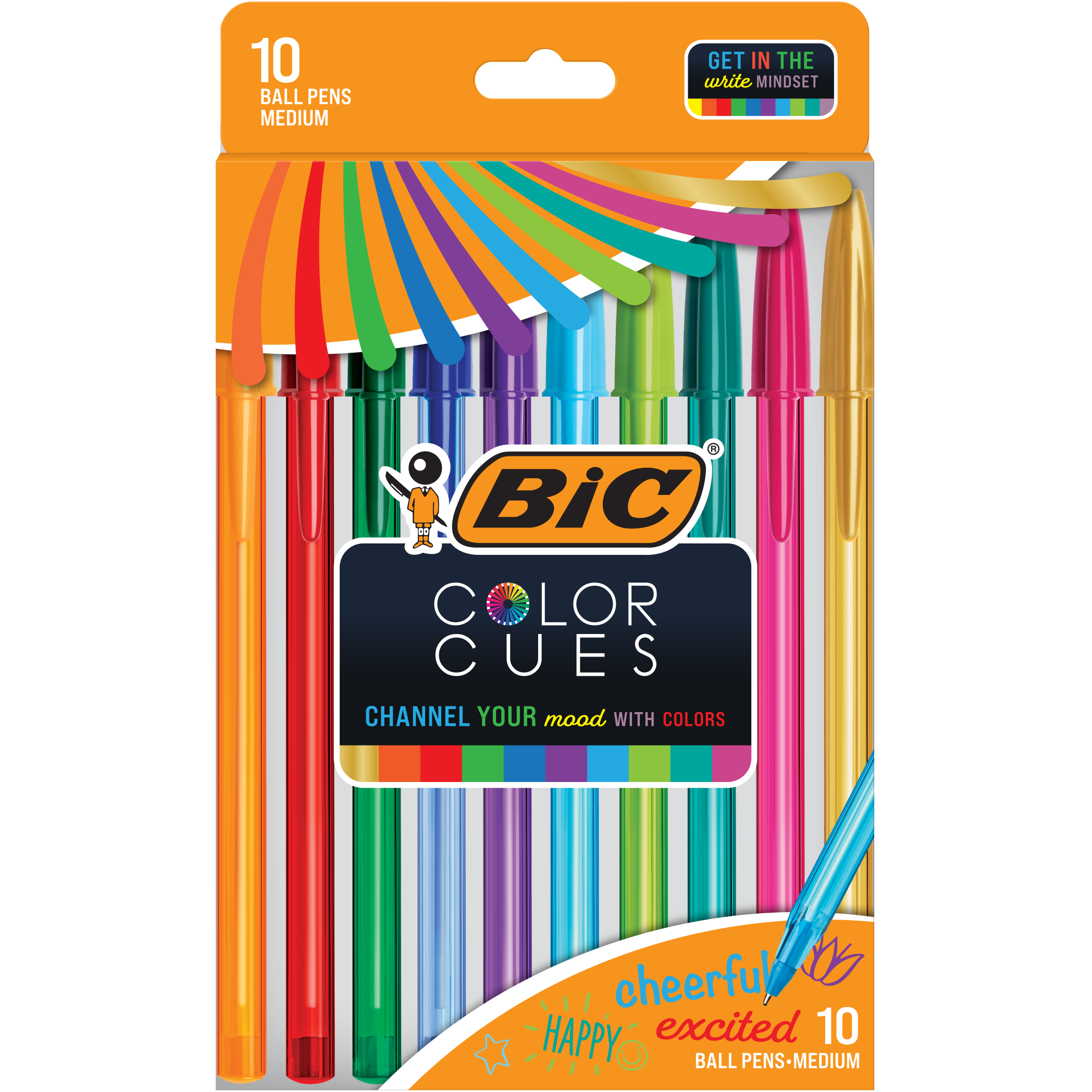 Ball Pens Bic Cristal Multicolor BIC Color Cues Pen Set, 10-Count