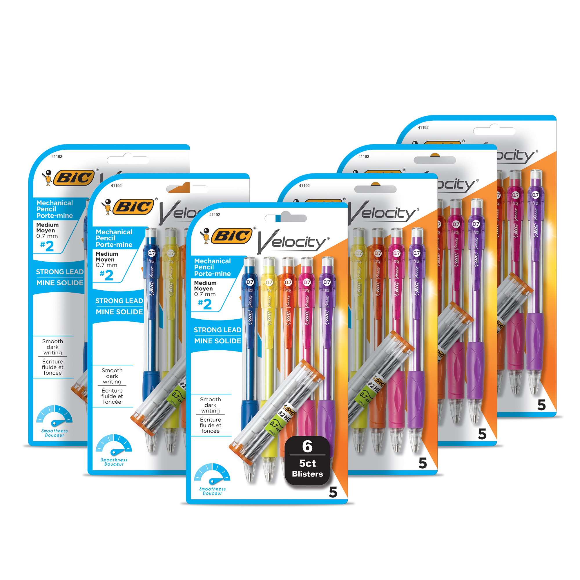 BIC Velocity Mechanical Pencils, With Colorful Barrel, Medium Point (0
