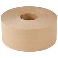 Kraft Paper Tape Reinforced Fiber Water Activated Sealing 70mm x 450' (1  Roll)