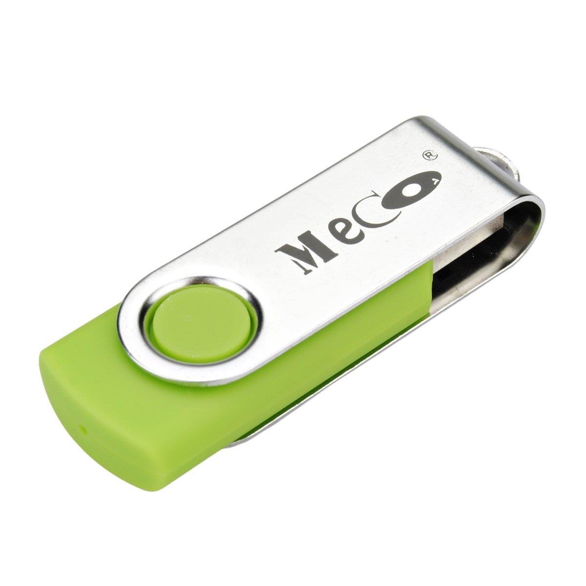MECO 4GB USB Flash Drive Memory Stick Fold Storage Thumb Stick Pen Swivel Design, Green