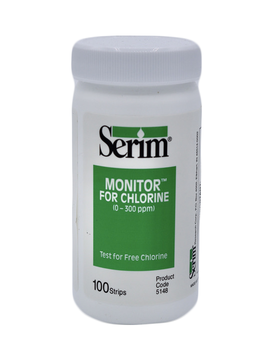 Chlorine Test Strips, 0300, Serim, 100 Strip Vial01/Each