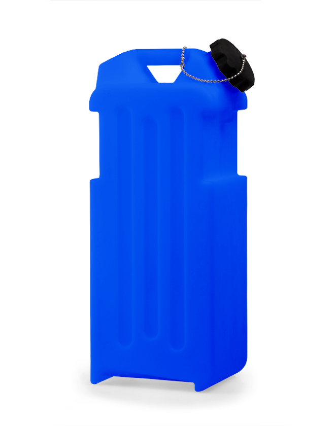 Blue 5 Gallon Rectangular Jug With Lid