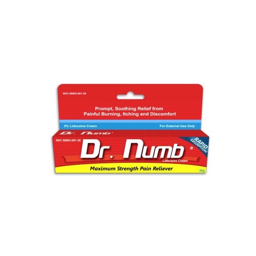 COMBO Pack of 5x Dr Numb 4 Lidocaine Cream 30g  2x Dr Numb Foam Soap 4