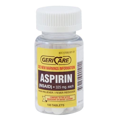 Aspirin Tablets, 325 Mg, 100/Bottle Lexicon Medical Supply