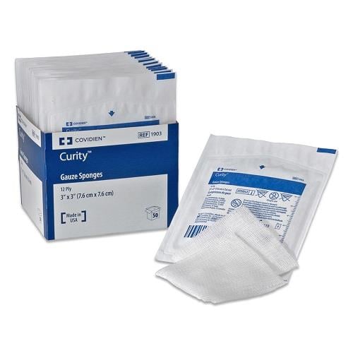 Covidien Dermacea Gauze Sponge Sterile 4X4 8-ply, 2s, 25 pouches per ...