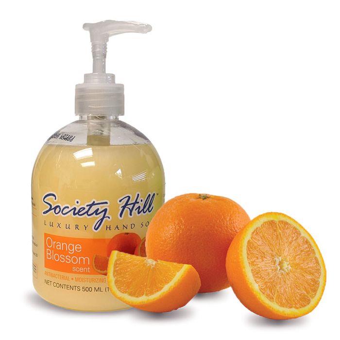Society Hill Luxury Antibacterial Lotion Hand Soap, Orange Blossom, 16.