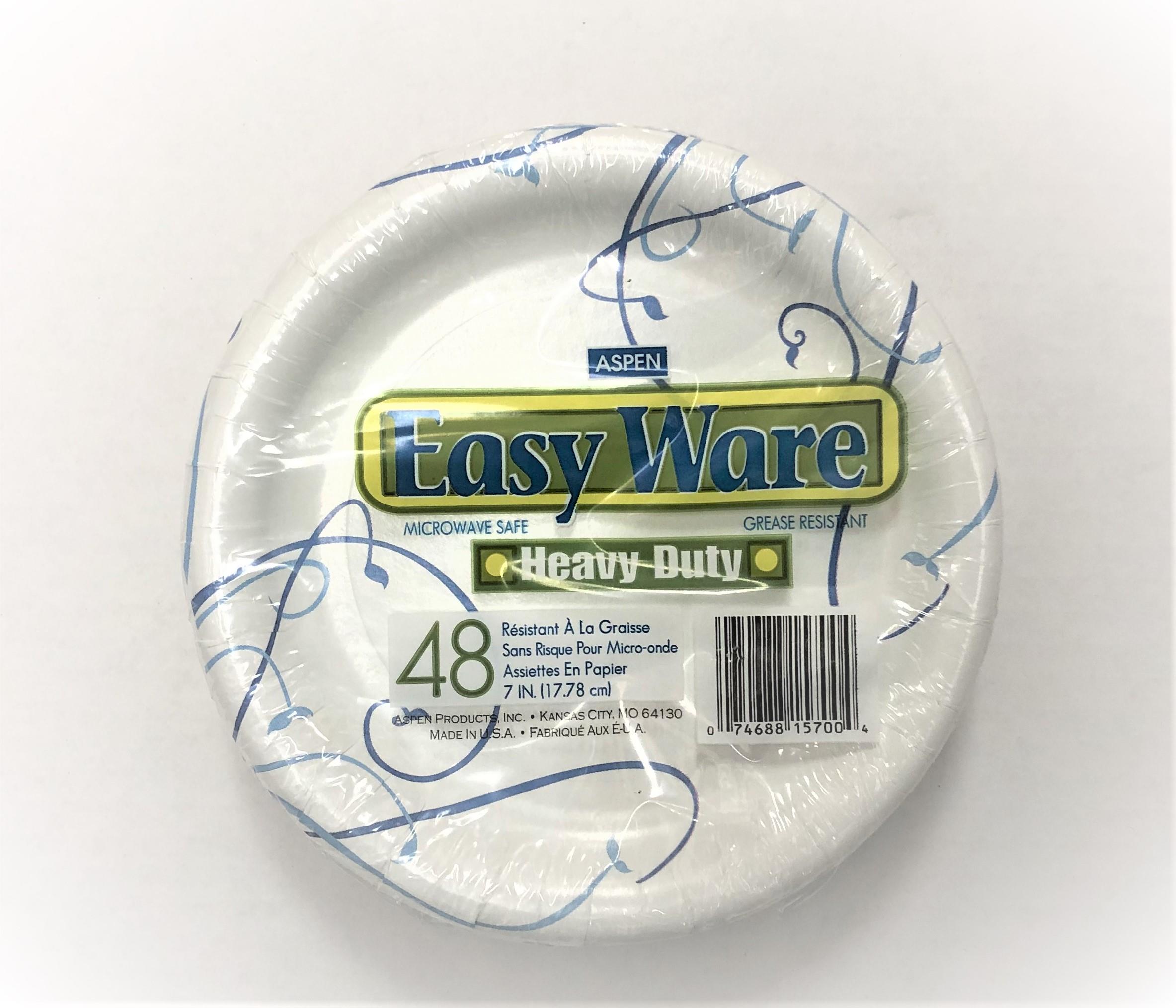Easy Ware 7 Heavy Duty Coated Paper Plates, 48/Pack