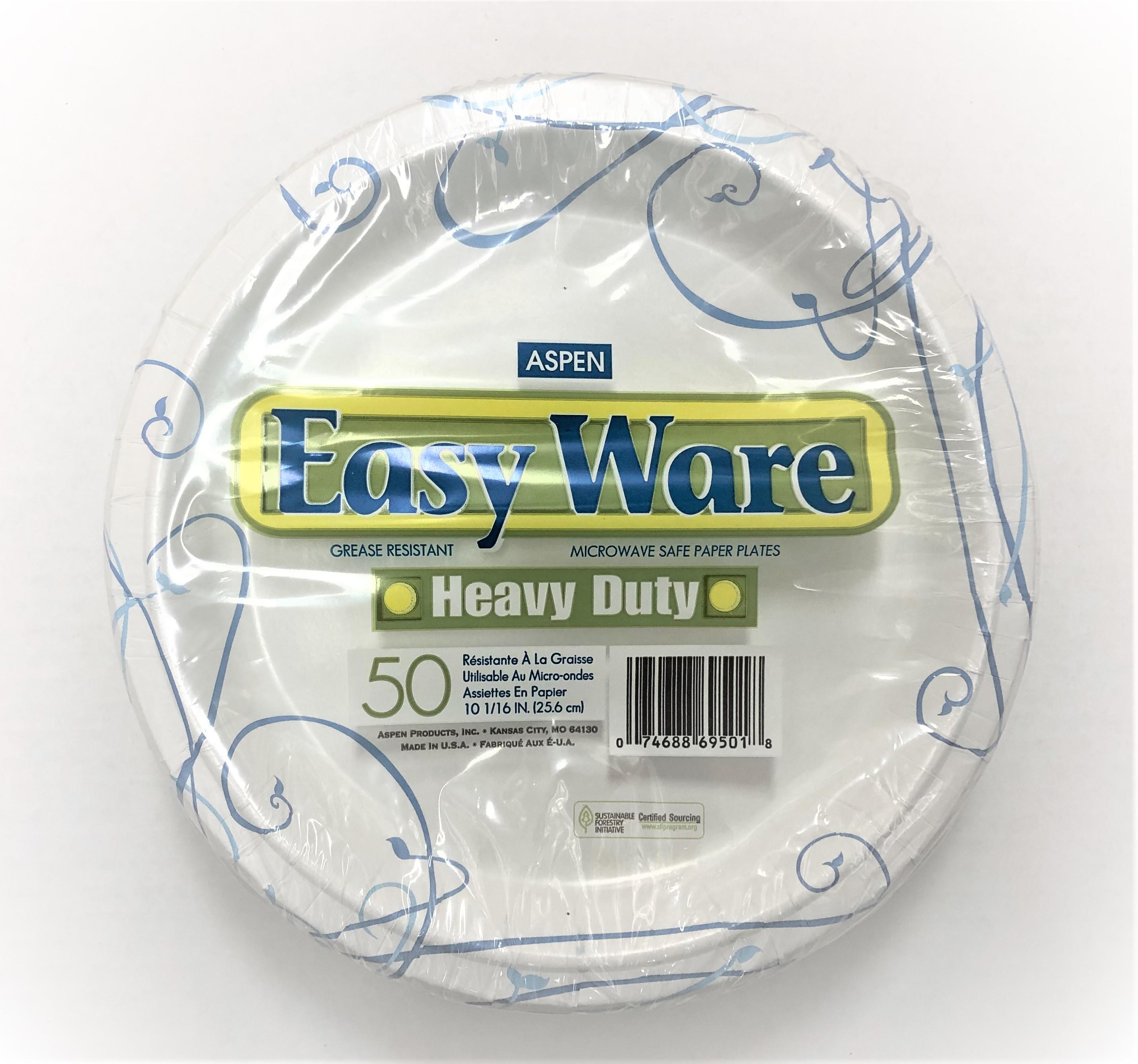 Easy Ware 10 Heavy Duty Coated Paper Plates, 50/Pack
