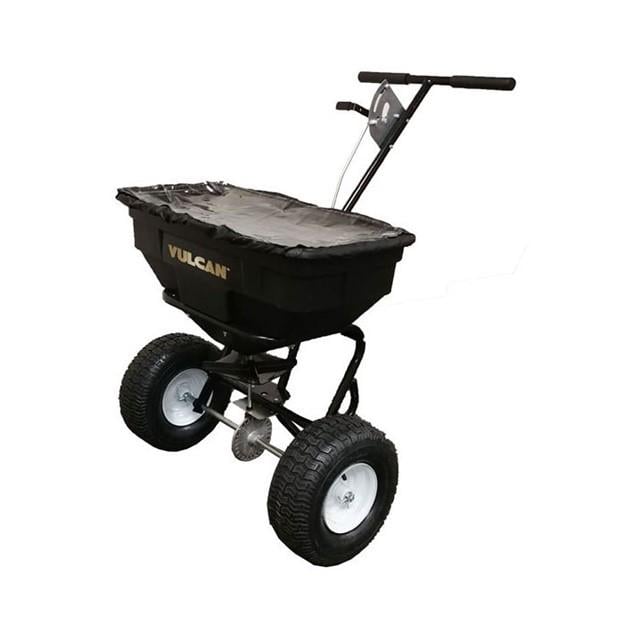 Vulcan Heavy Duty Ice Melt Spreader, 125lb Capacity, Black ...