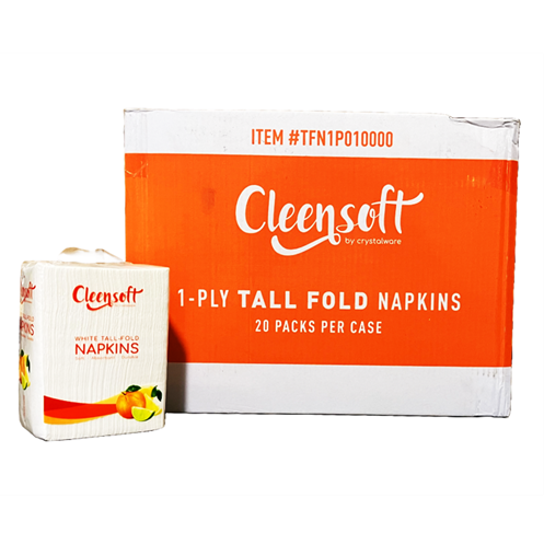 Tall-Fold Napkins, 1-Ply, 7 x 13 1/4, White, 10,000/Carton